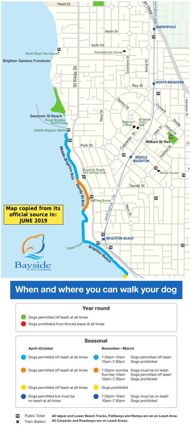 Brighton dog beach map