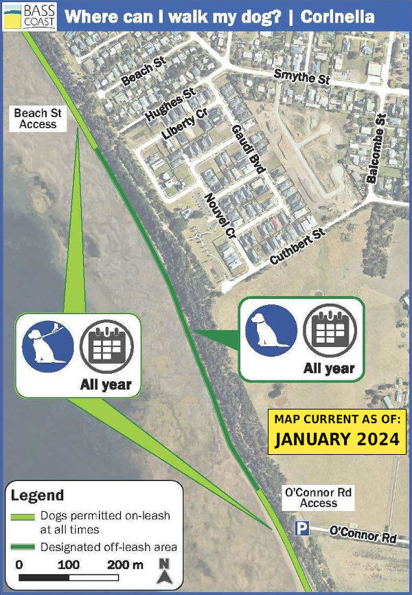 Corinella dog beach map