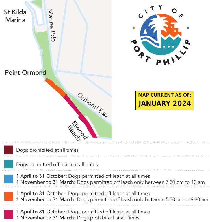 Elwood dog beach map