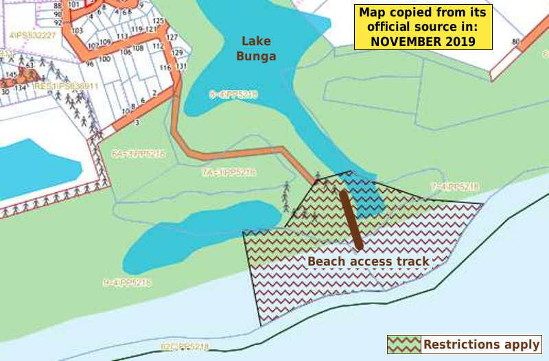 Lake Bunga dog beach map