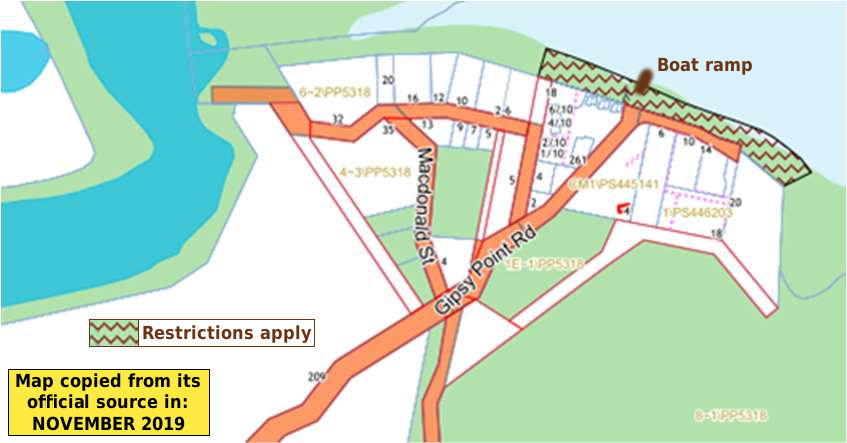 Gipsy Point dog beach map