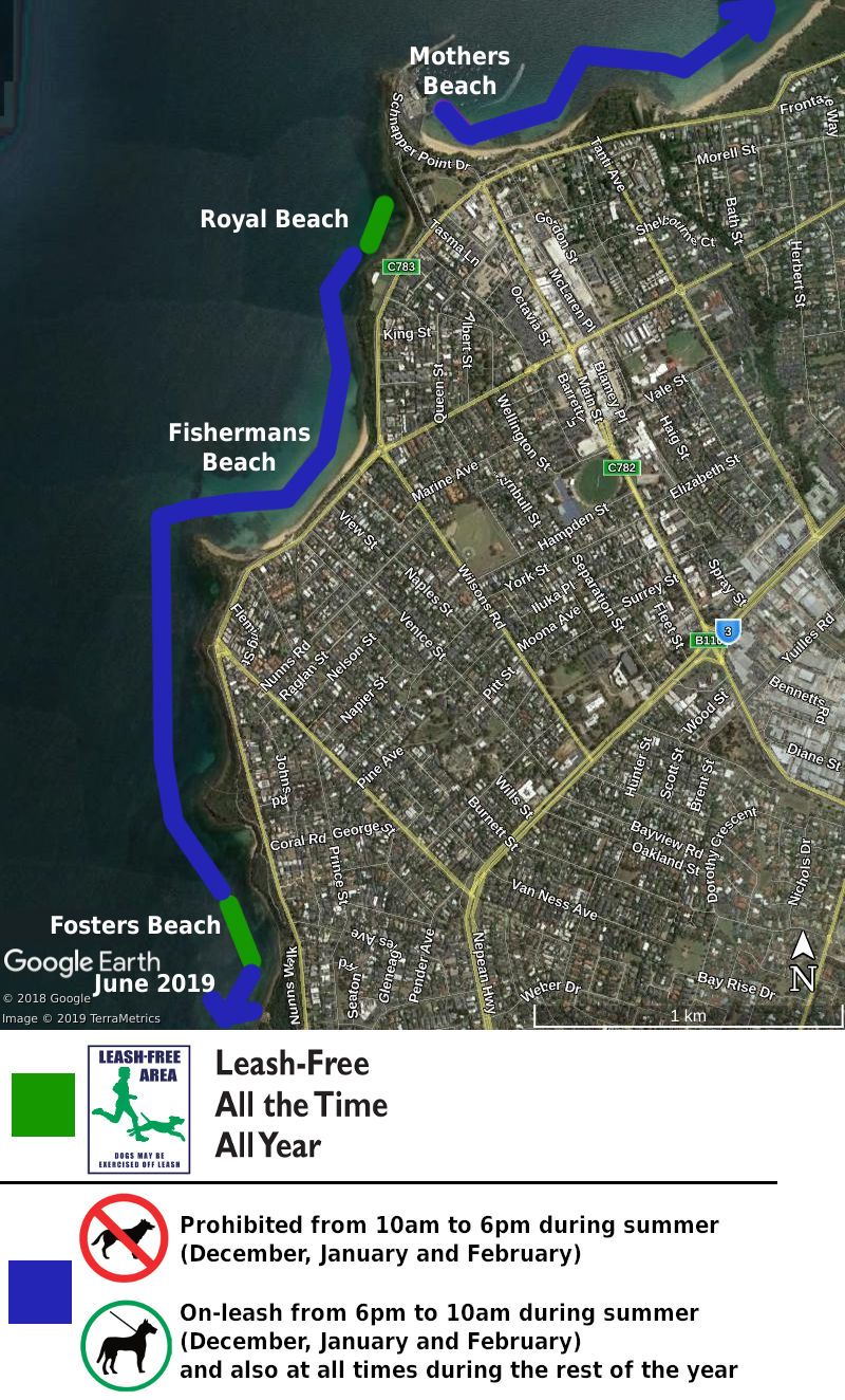 Mornington dog beach map