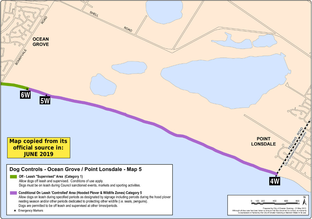 Point Lonsdale & Ocean Grove dog beach map