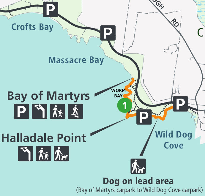 Bay of Islands dog beach map