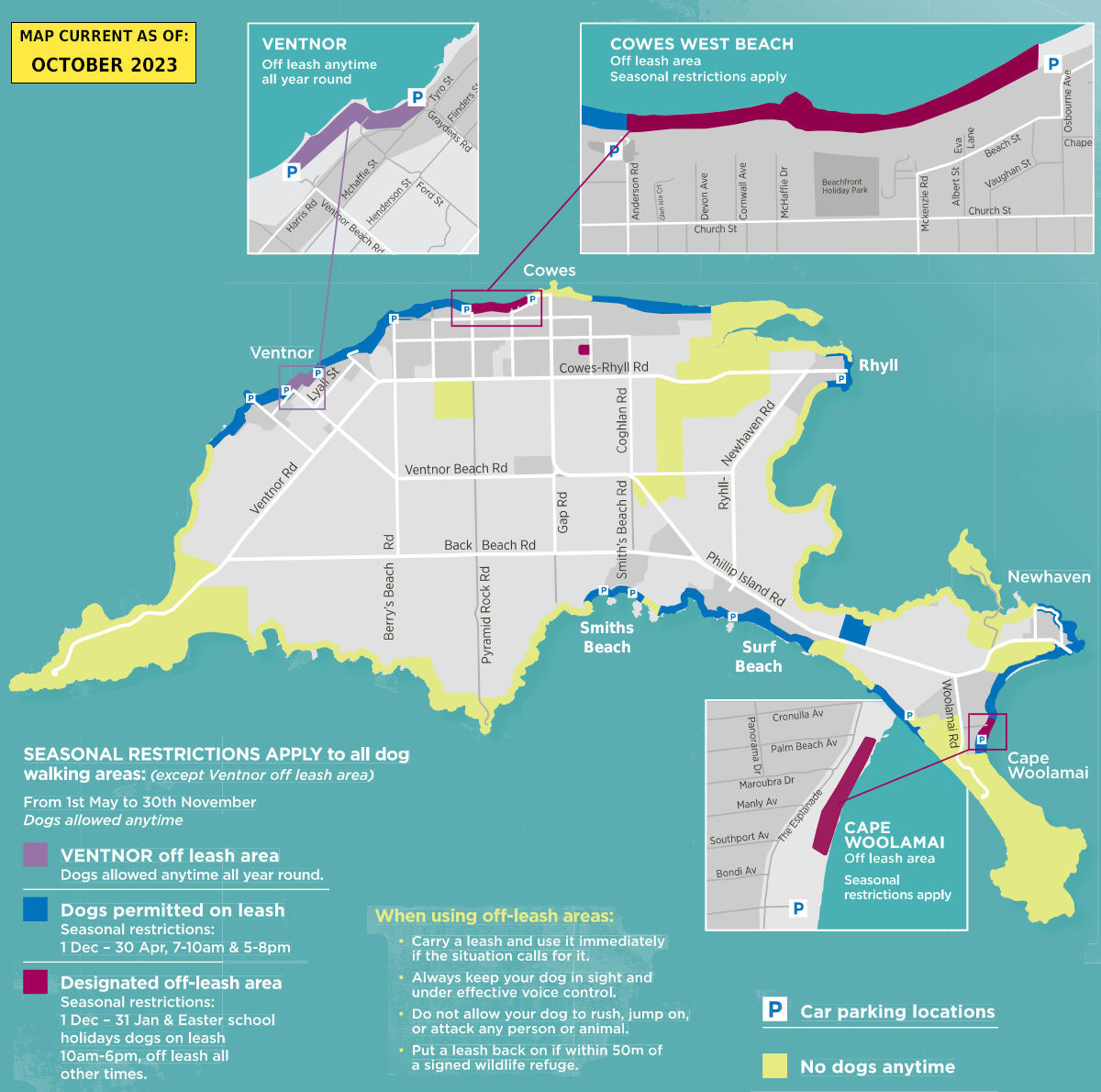 Phillip Island dog beach map