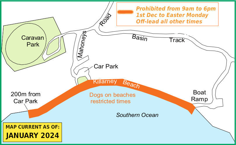 Killarney dog beach map
