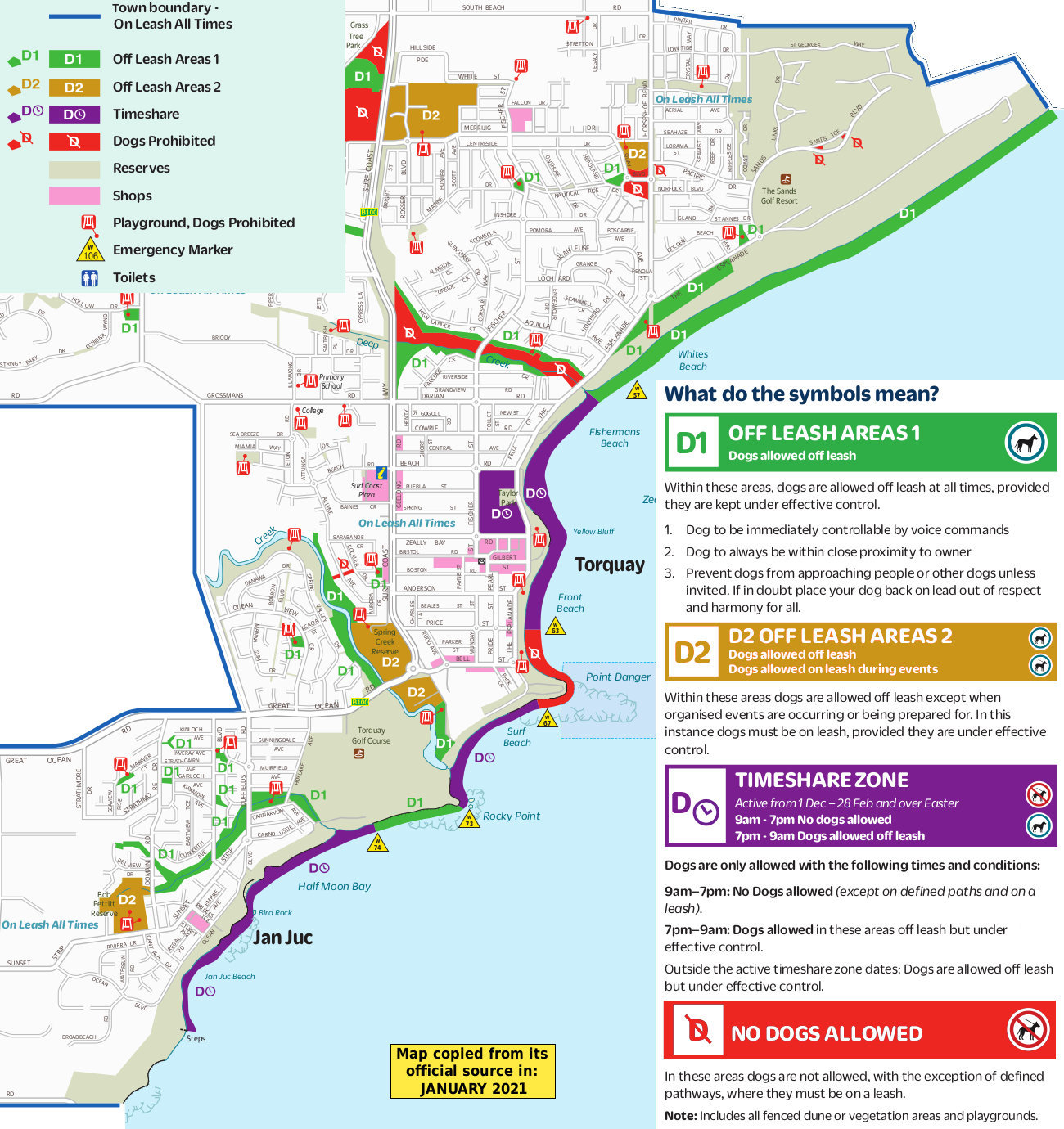 Torquay dog beach map