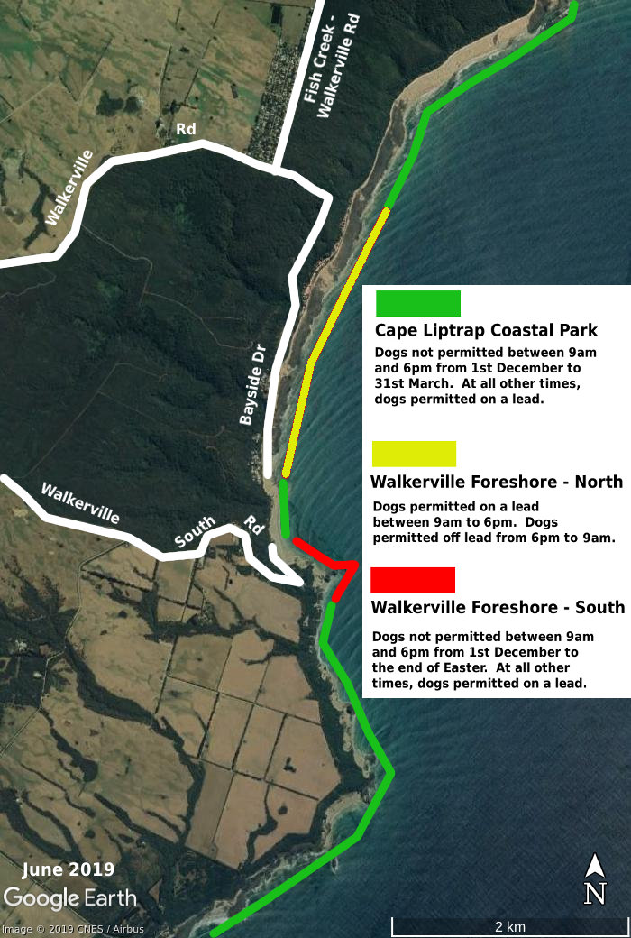 Walkerville dog beach map