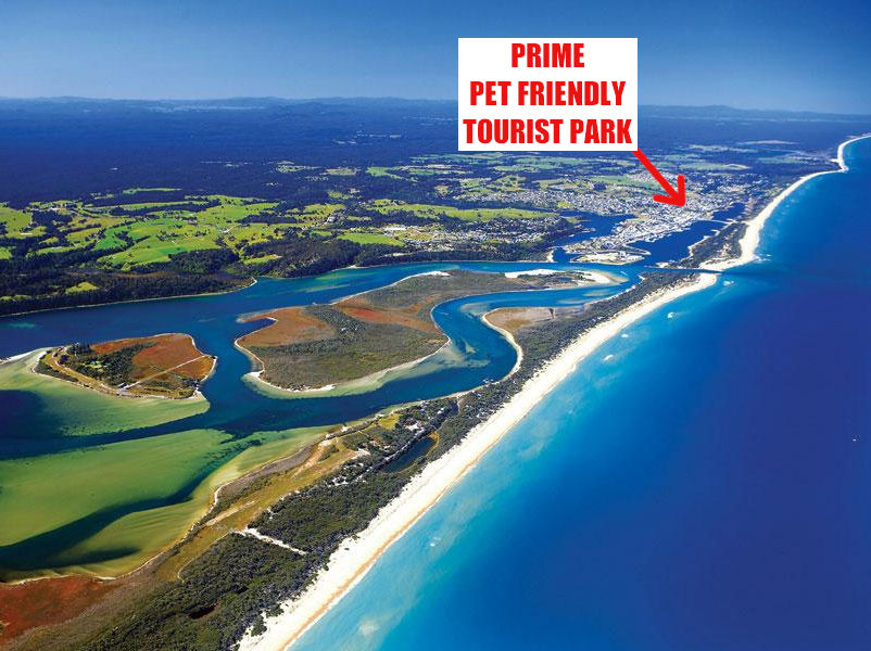 Prime Pet Friendly Tourist Park - Aerial view and location