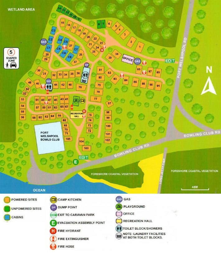 Long Jetty Foreshore Caravan Park - Park map