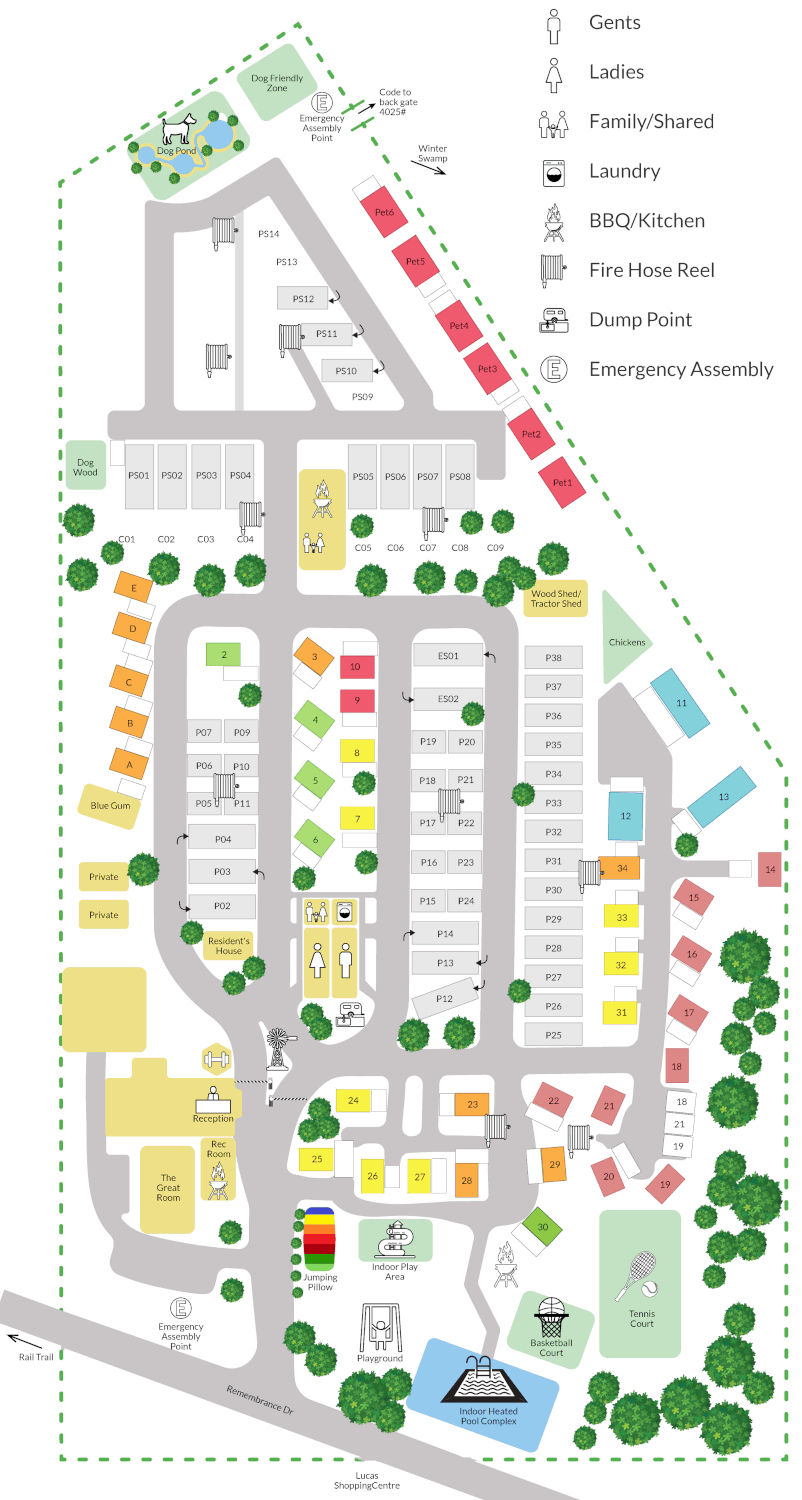 BIG4 Ballarat Windmill Holiday Park - Park map