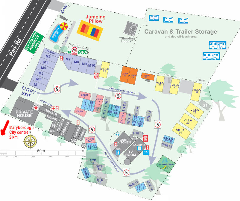 Golden Country Motel & Caravan Park - Park map
