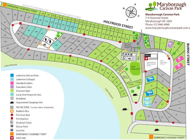 Maryborough Caravan Park - Park map