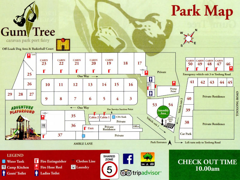 Gum Tree Caravan Park - Park map