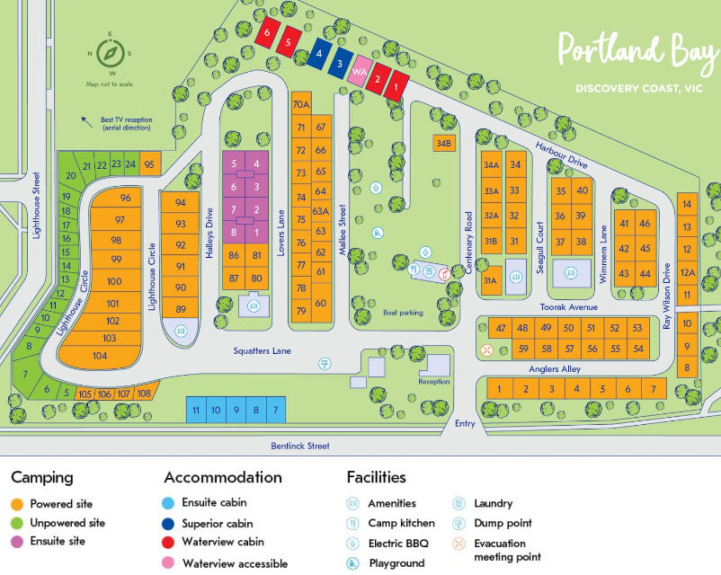 NRMA Portland Bay Holiday Park - Park map