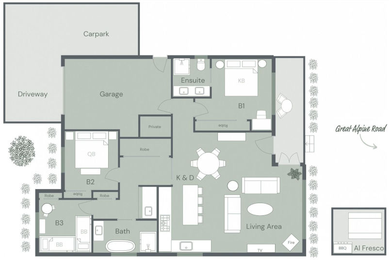 Manning Retreat - Floor plan