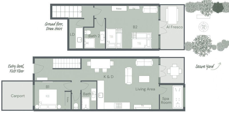 The Outta Towner - Floor plan