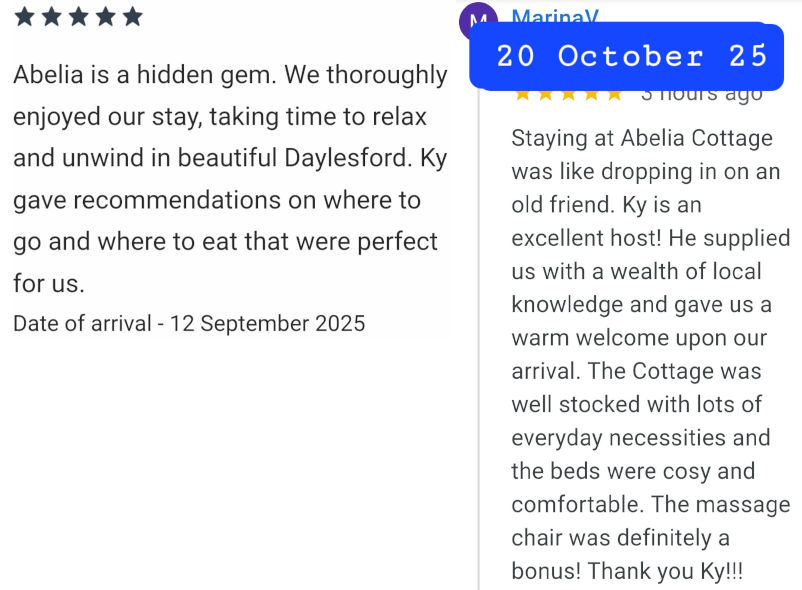 Abelia Cottage - Latest reviews