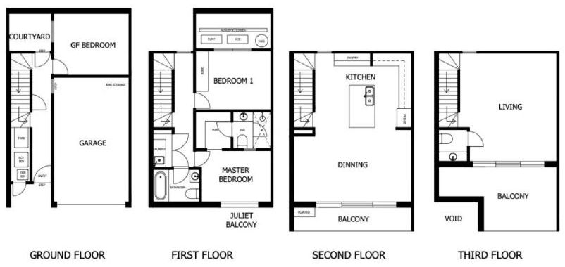 Brunswick Central Townhouse - Floor plan