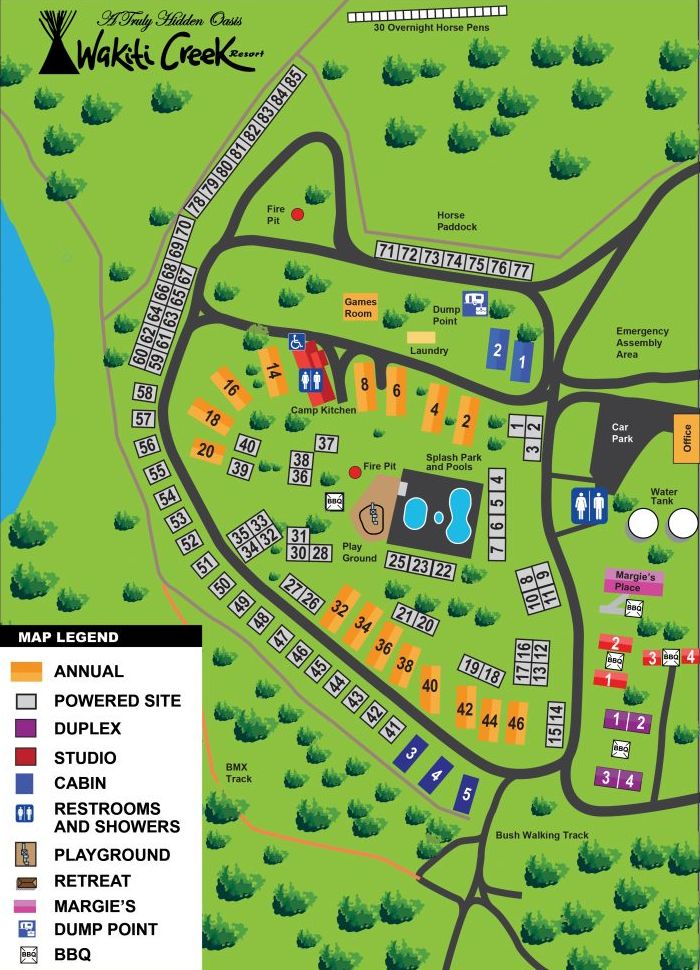 Wakiti Creek Resort - Park map