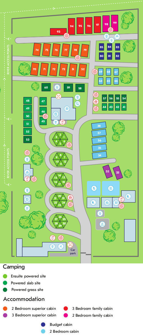 NRMA Mildura Riverside Holiday Park - Park map