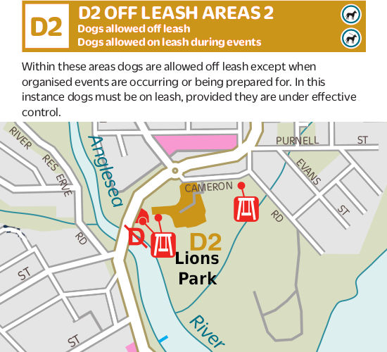 Lions Park dog off-lead map