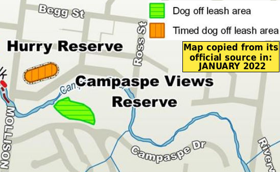 Campaspe Views Reserve dog off-lead map
