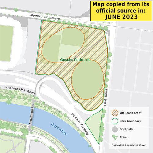 Open map in a new window Gosch's Paddock dog off-lead map