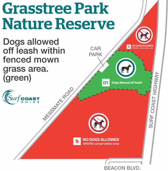 Grasstree Park Nature Reserve dog off-lead map