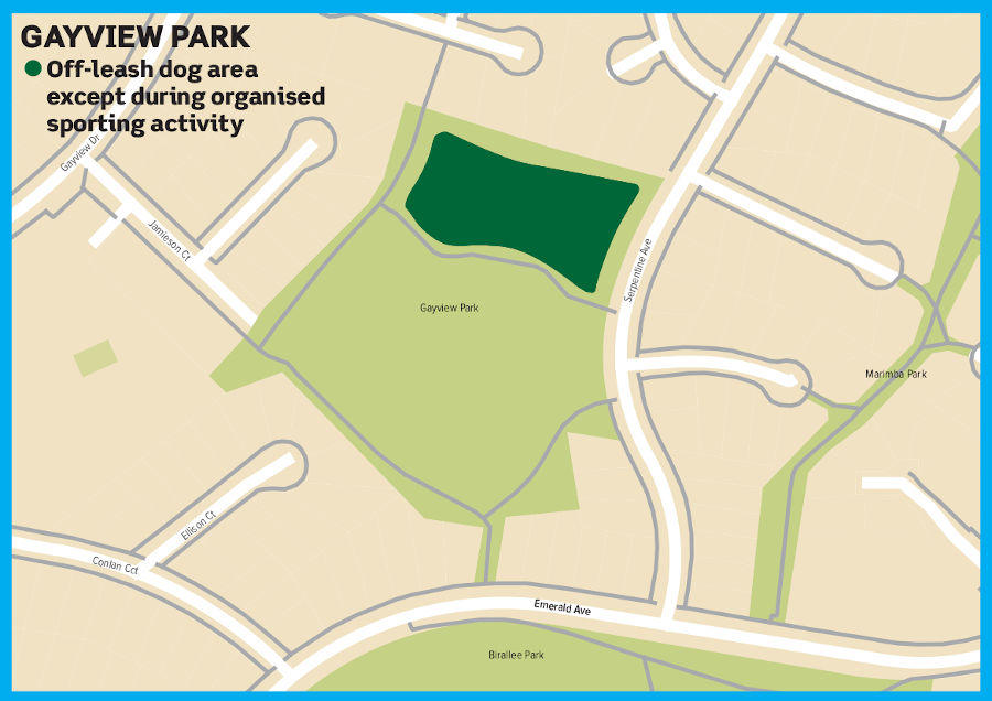 Gayview Park dog off-lead map
