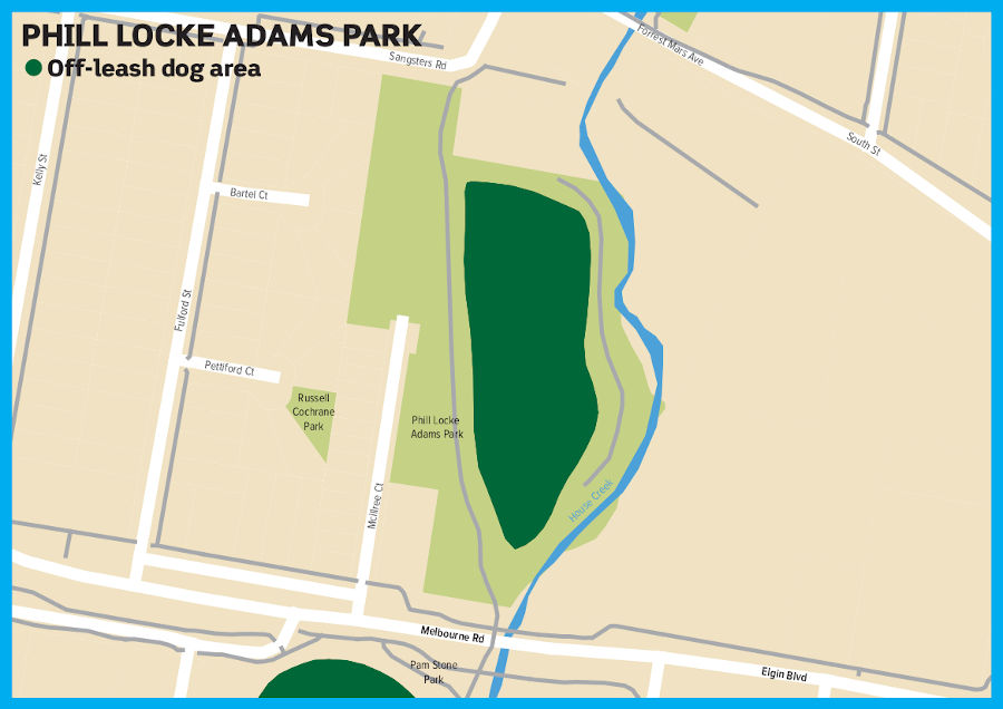 Phill Locke Adams Park dog off-lead map