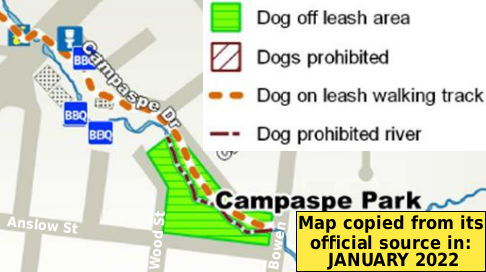 Campaspe Park dog off-lead map