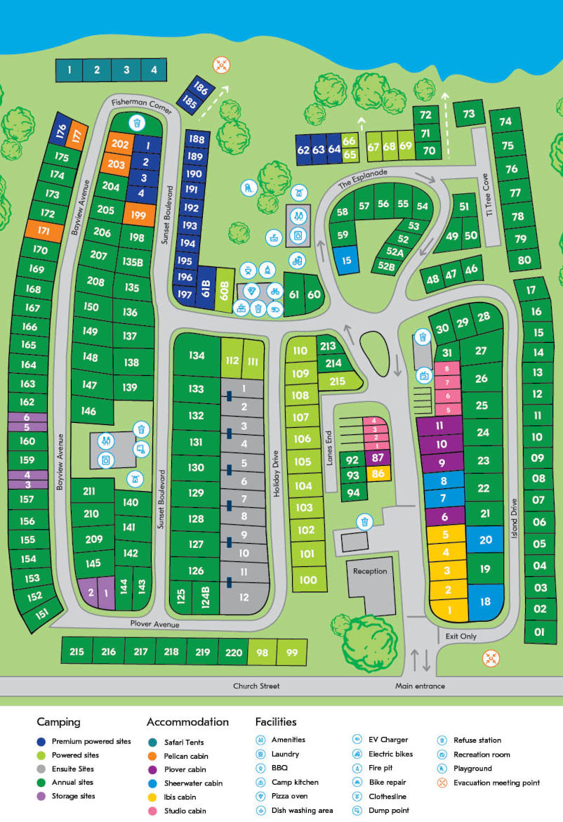 NRMA Phillip Island Beachfront Holiday Park - Park map