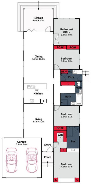 Guesthouse on Grampian - Floor plan
