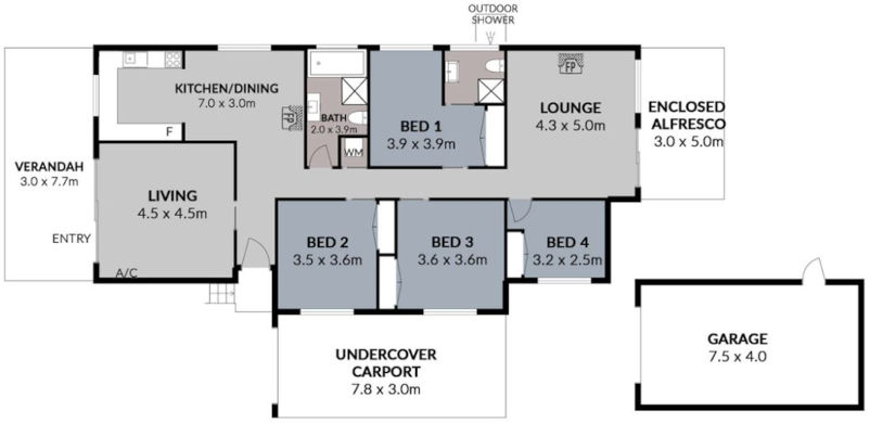 Surf Beach Retreat - Floor plan